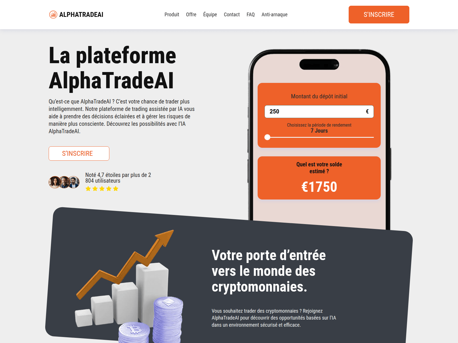 Screenshot of alphatrade-ai-fr.com