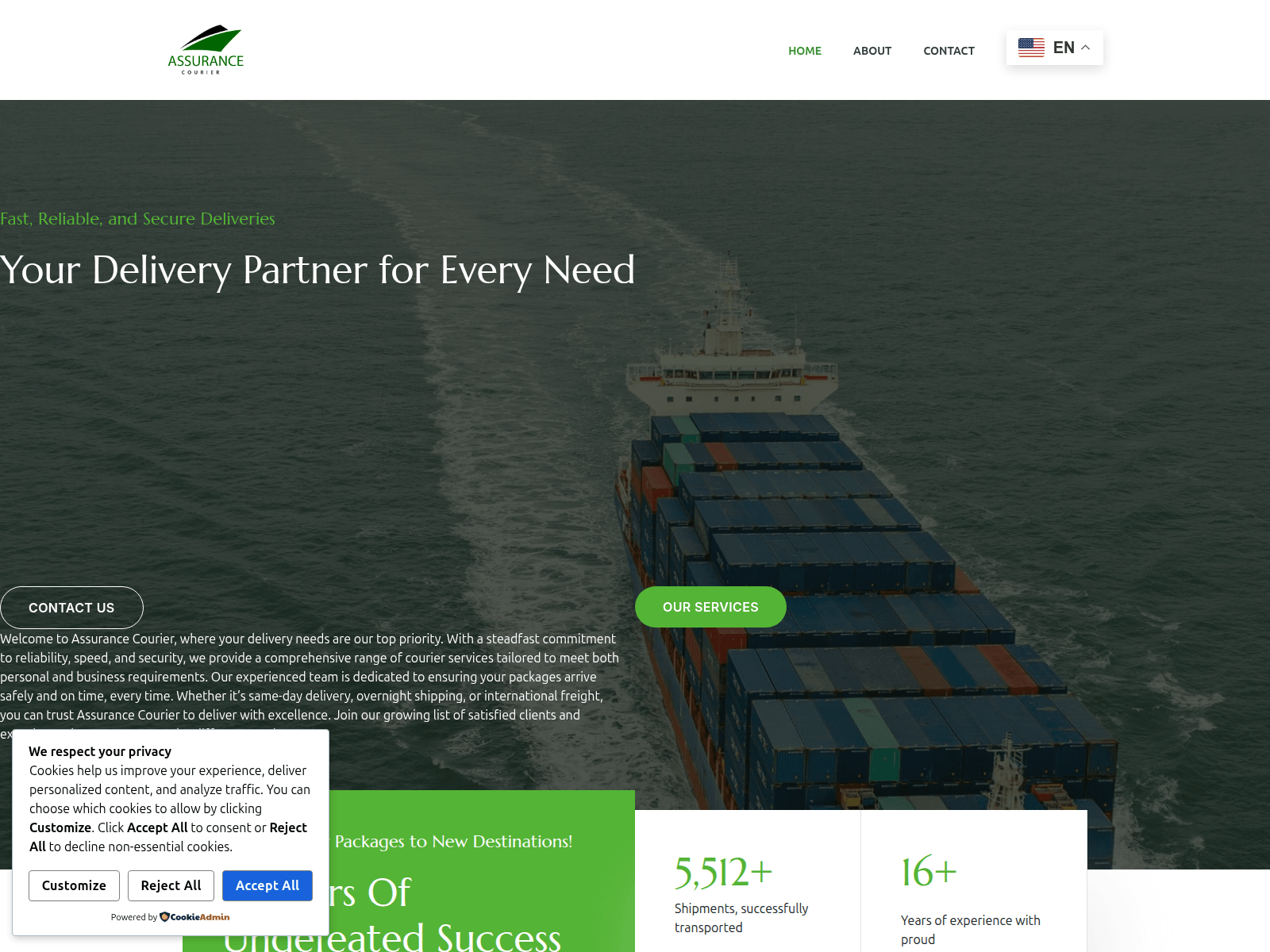 Screenshot of assurancecourier.com