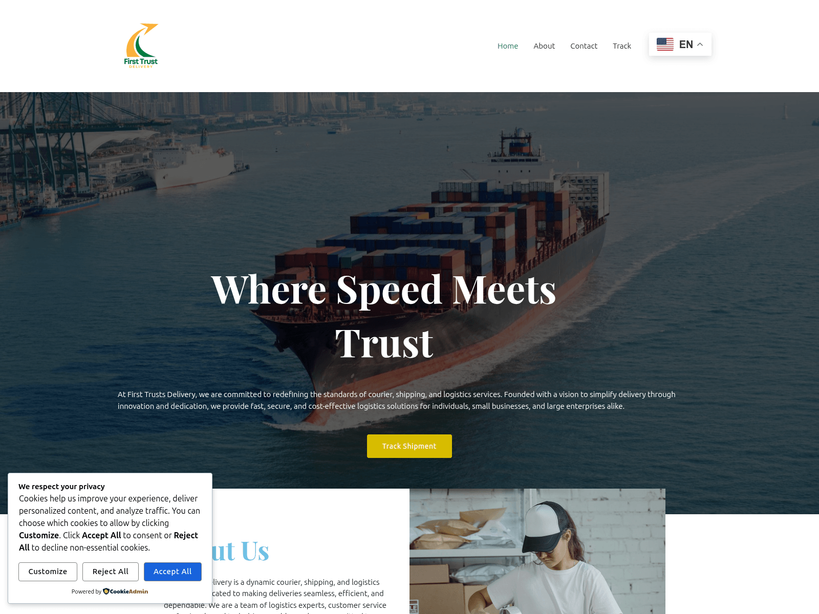 Screenshot of firsttrustsdelivery.com