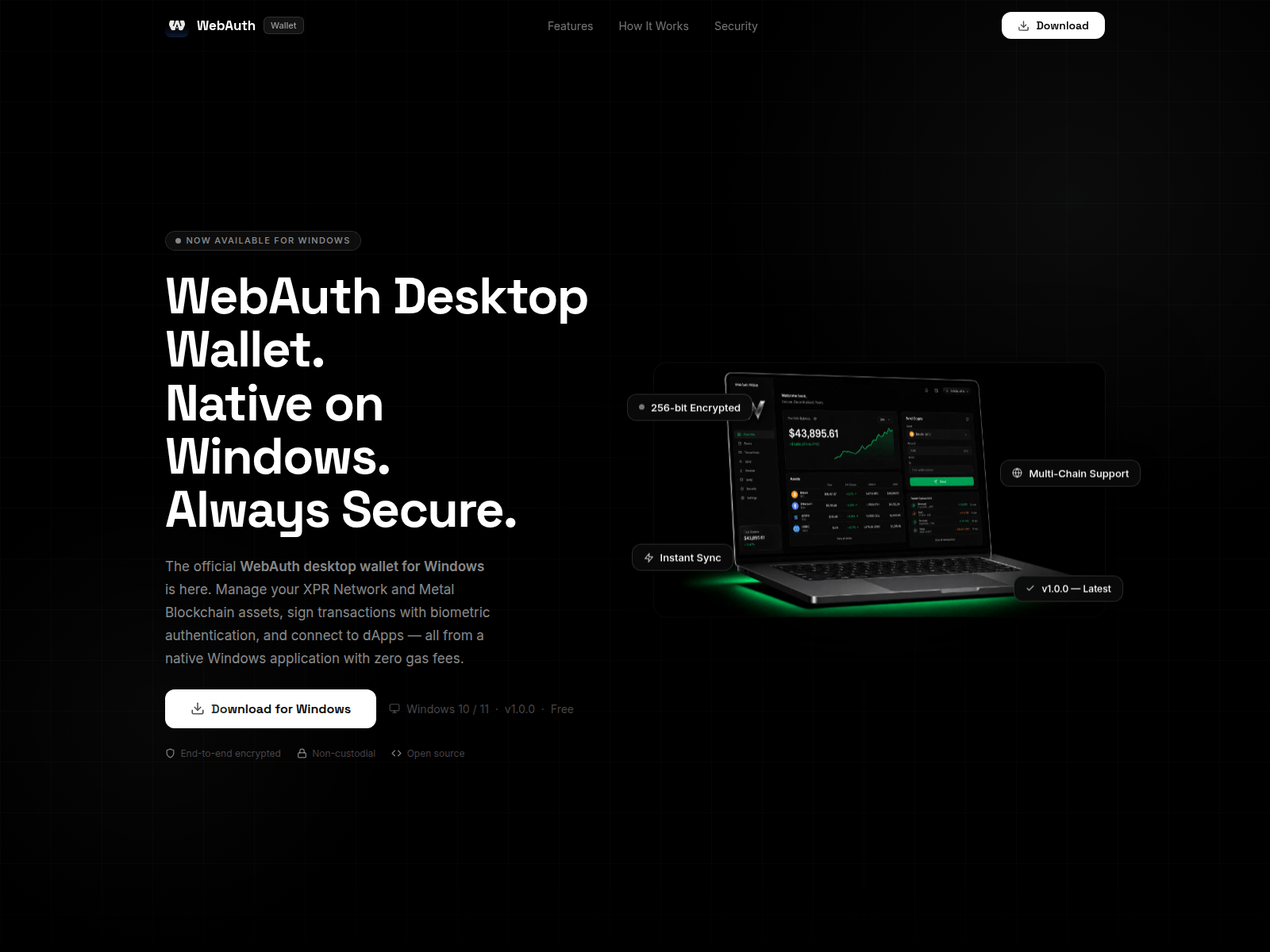 Screenshot of webauthwallet.org