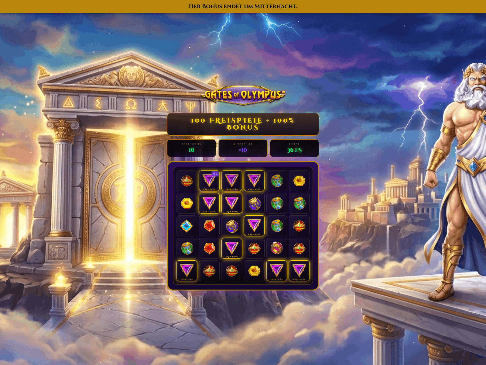 Screenshot of thegatesofolympus.at