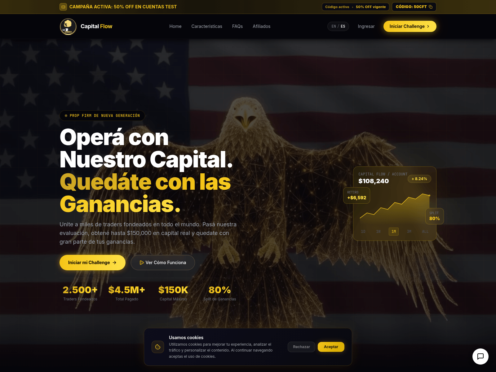 Знімок екрана capitalflowtrader.com