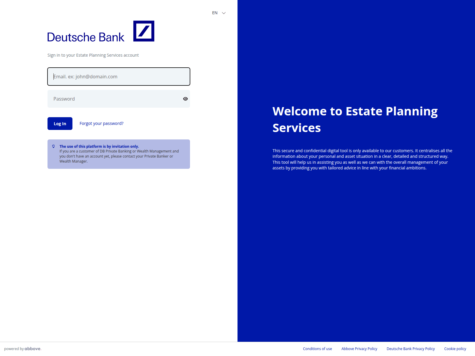Screenshot of deutschebank.abbove.com
