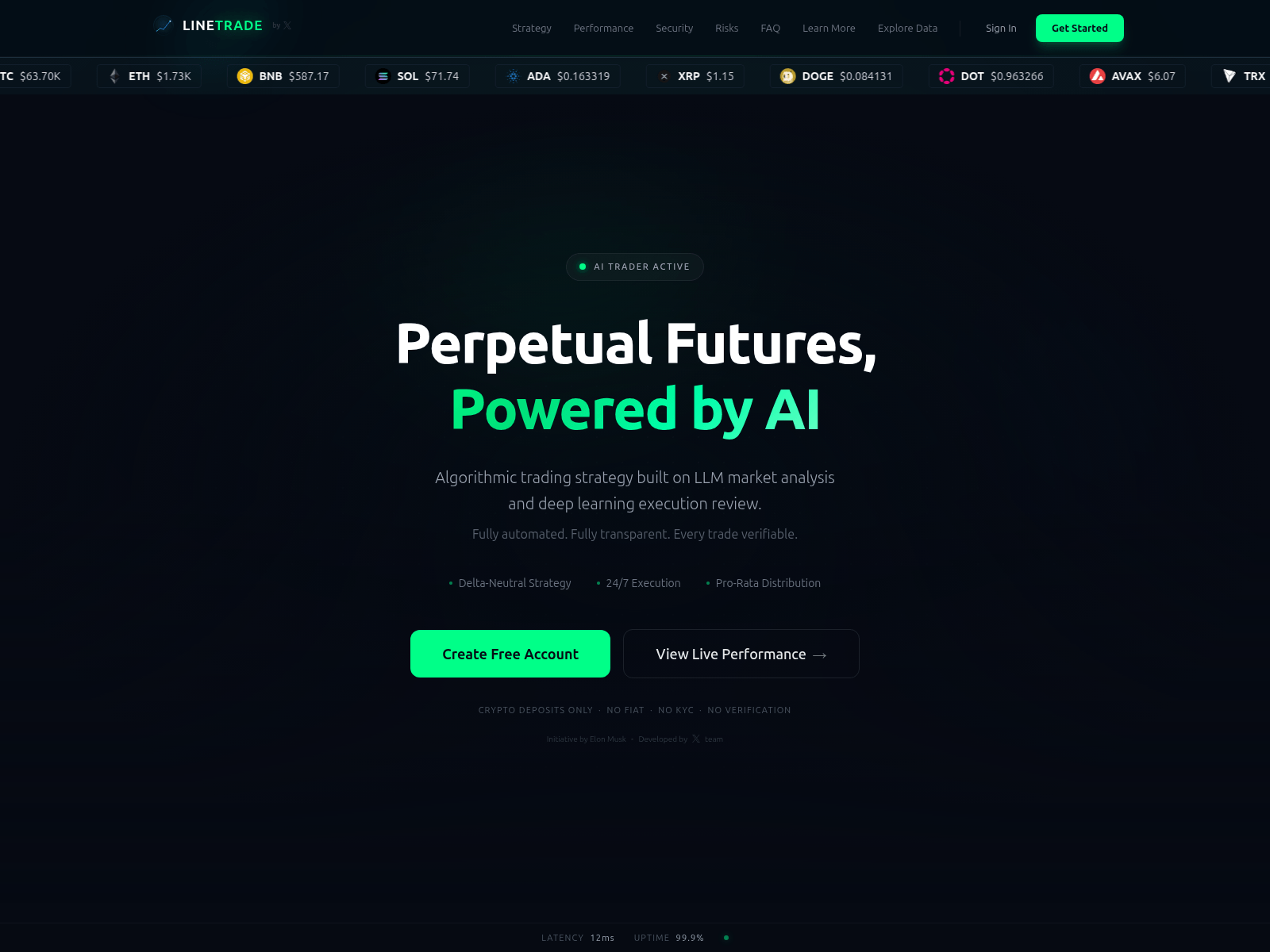 Screenshot of linetrade.ai