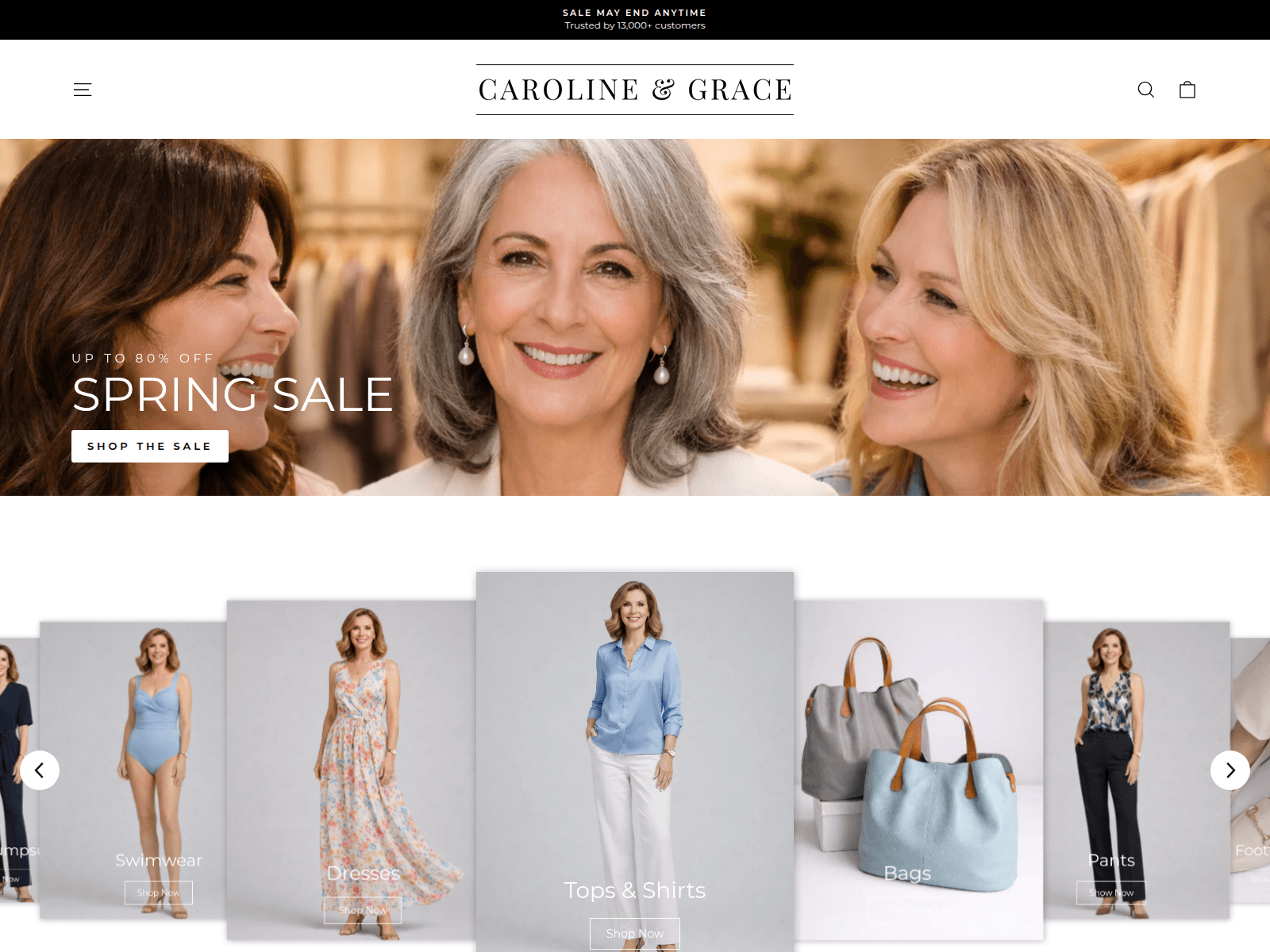 Screenshot of caroline-and-grace.com