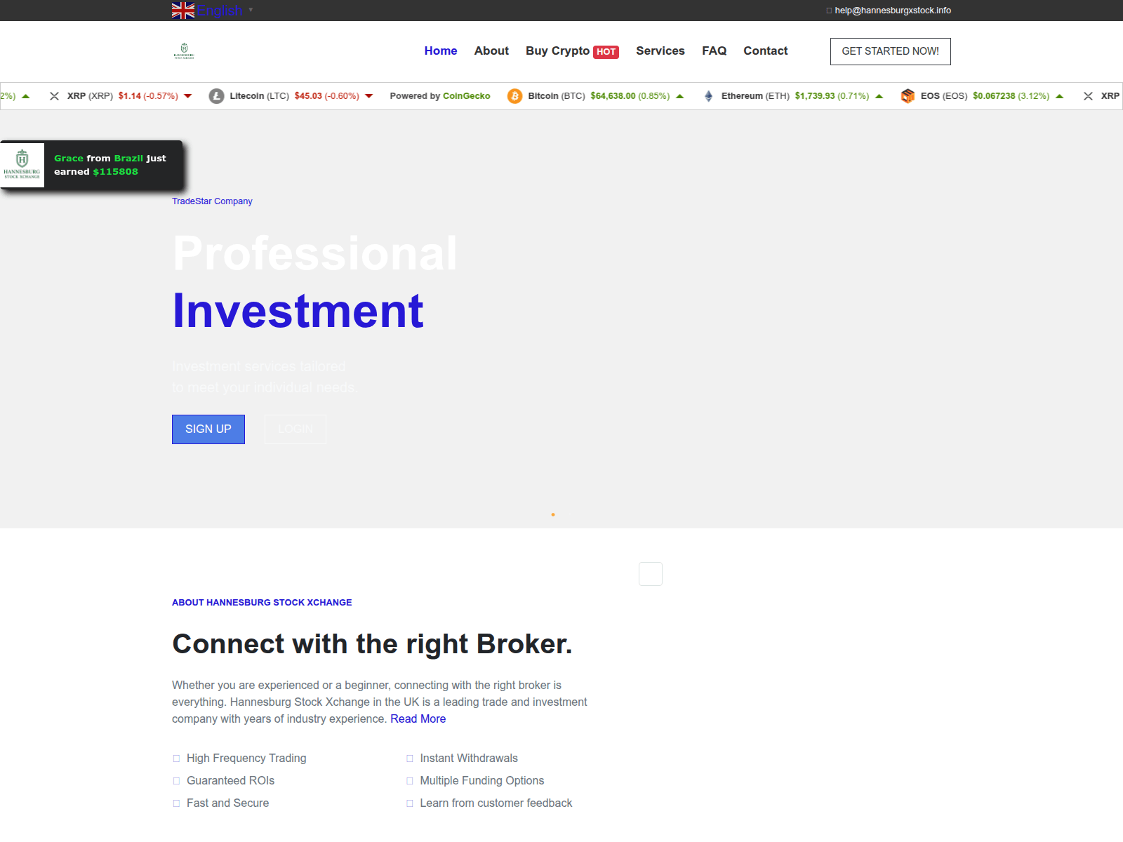 Screenshot of hannesburgxstock.info