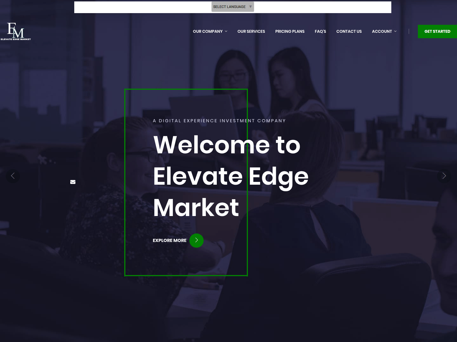 Screenshot of elevateedgemarketpro.com