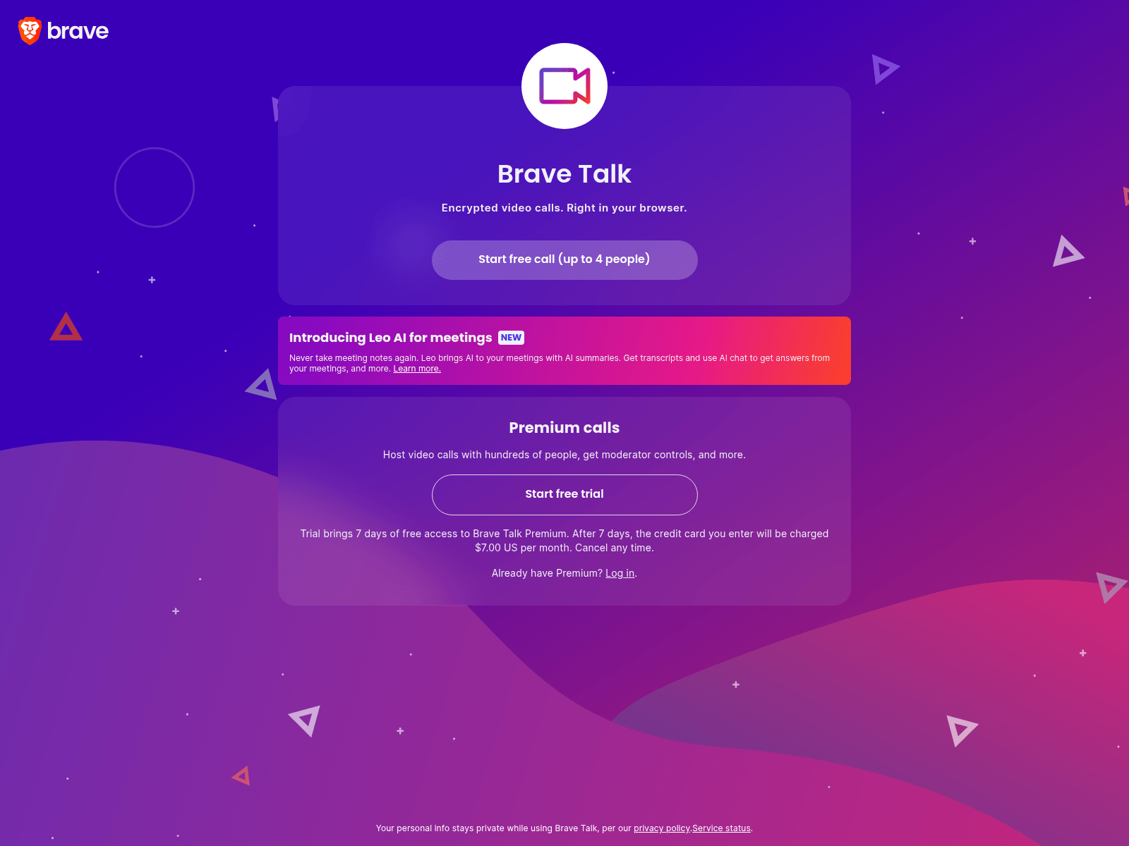Screenshot of meet-brave.com