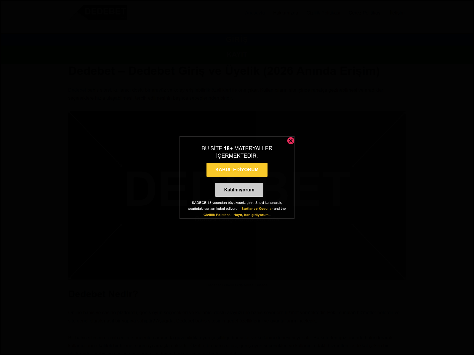 Screenshot of dedebet.gen.tr