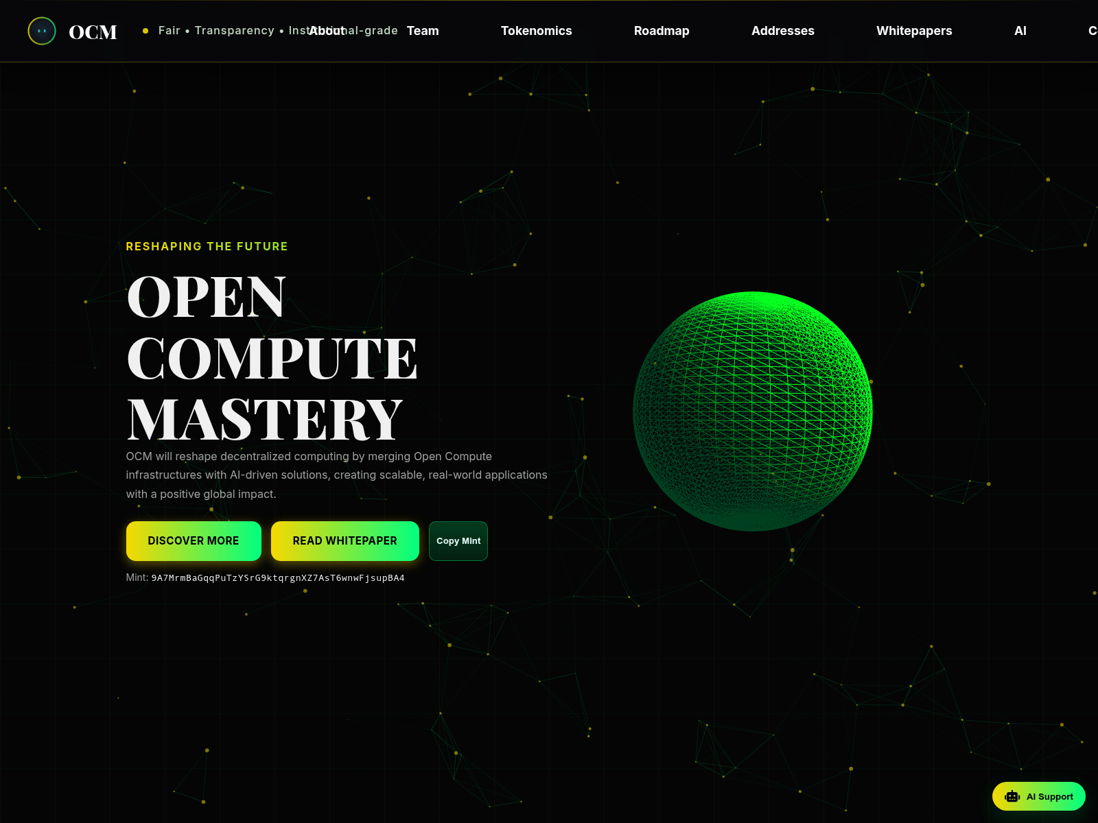 Screenshot of www.ocm.systems
