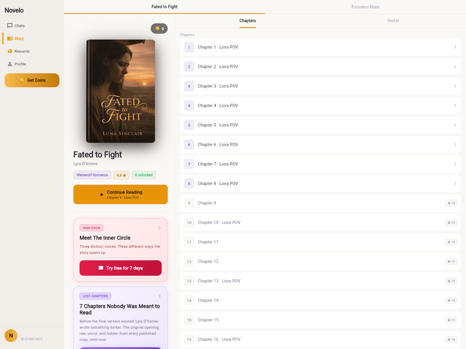 Screenshot of thenovelo.app