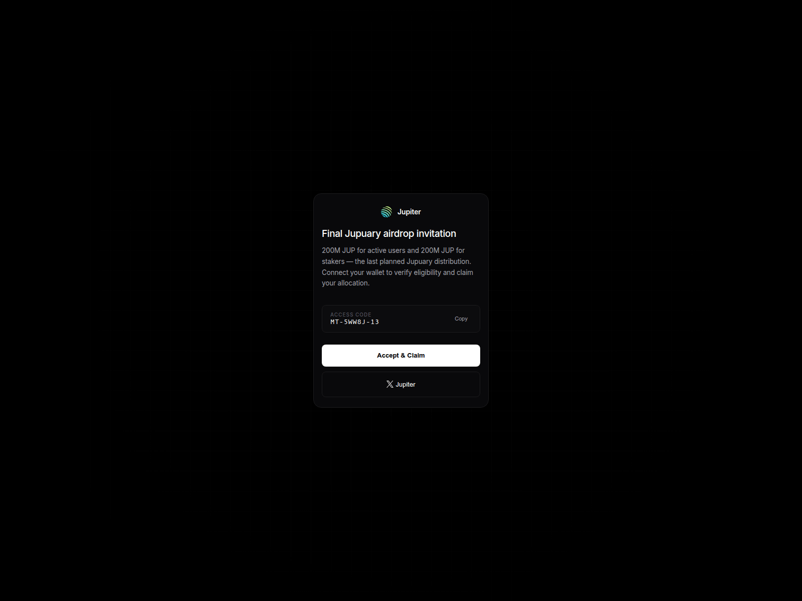 Screenshot of jupuary-drop.vercel.app