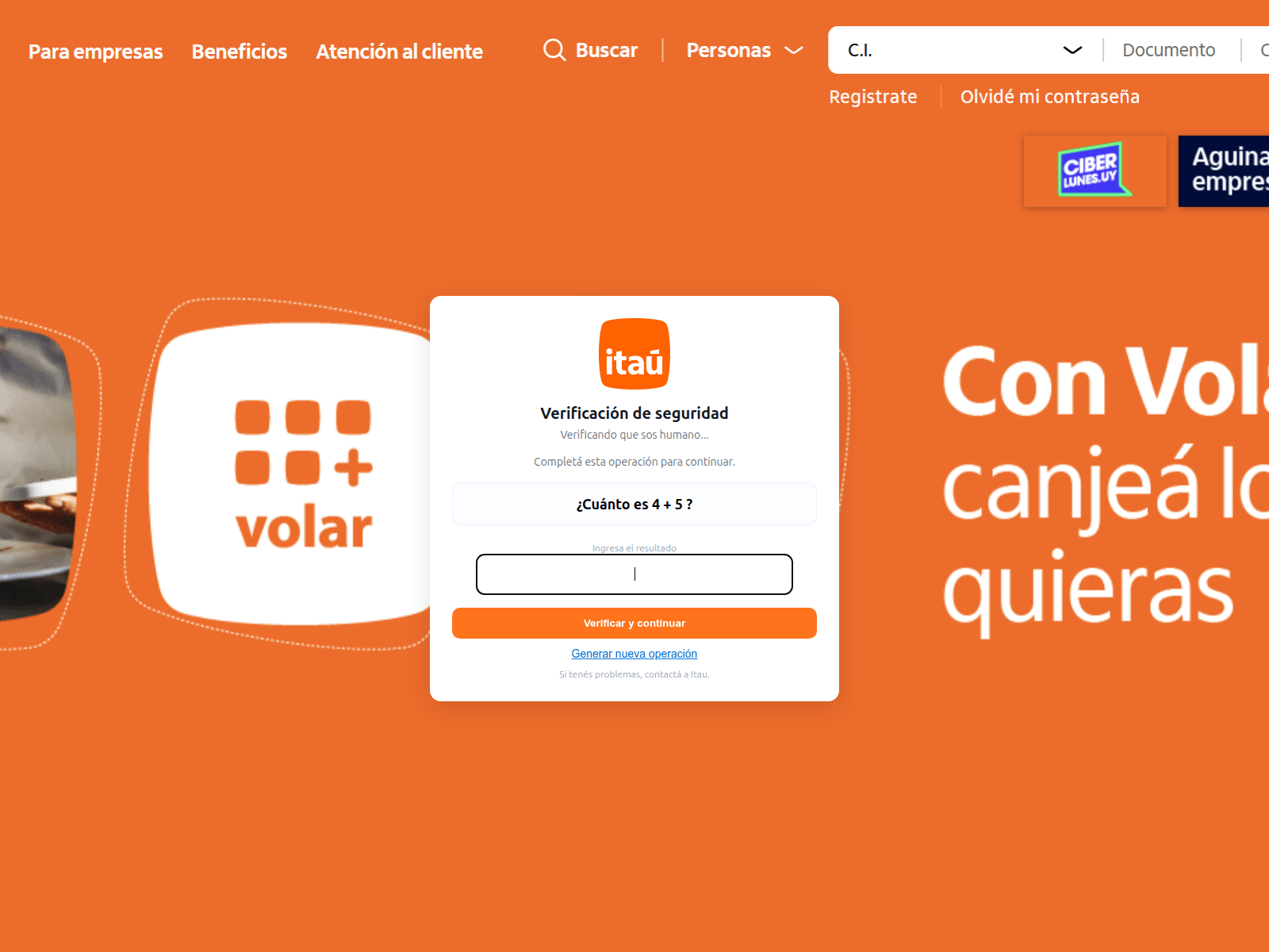Screenshot of itauverificacion.com