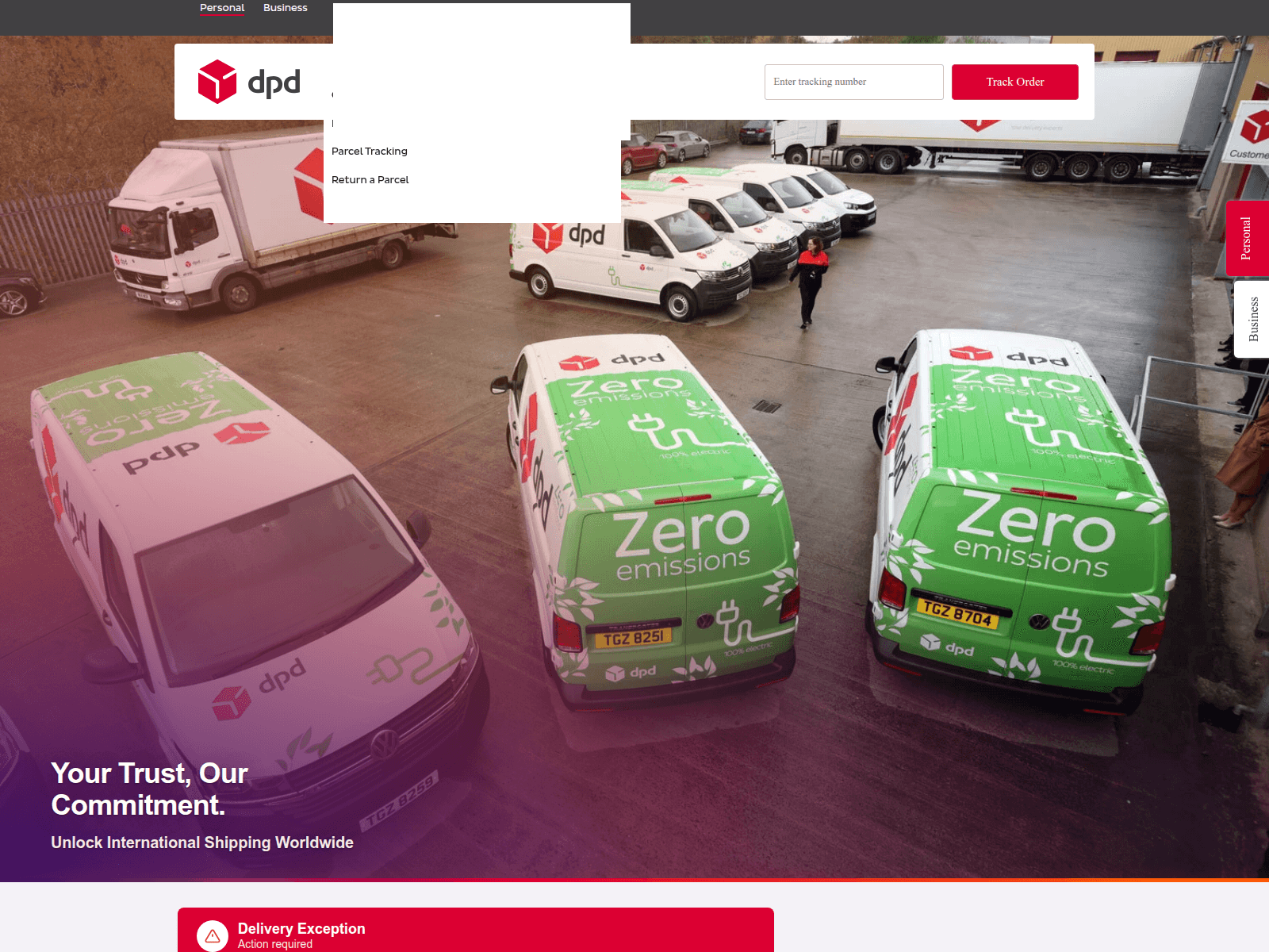 Screenshot of dpd.ie-package.icu