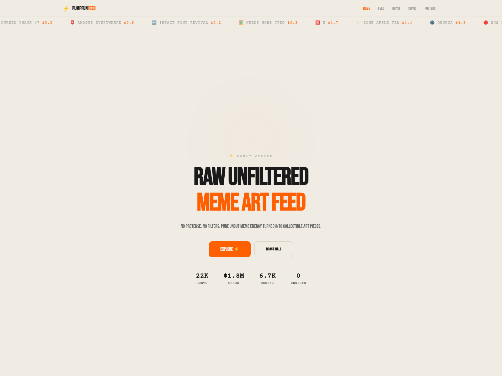 Screenshot of pumpfunfeed.click