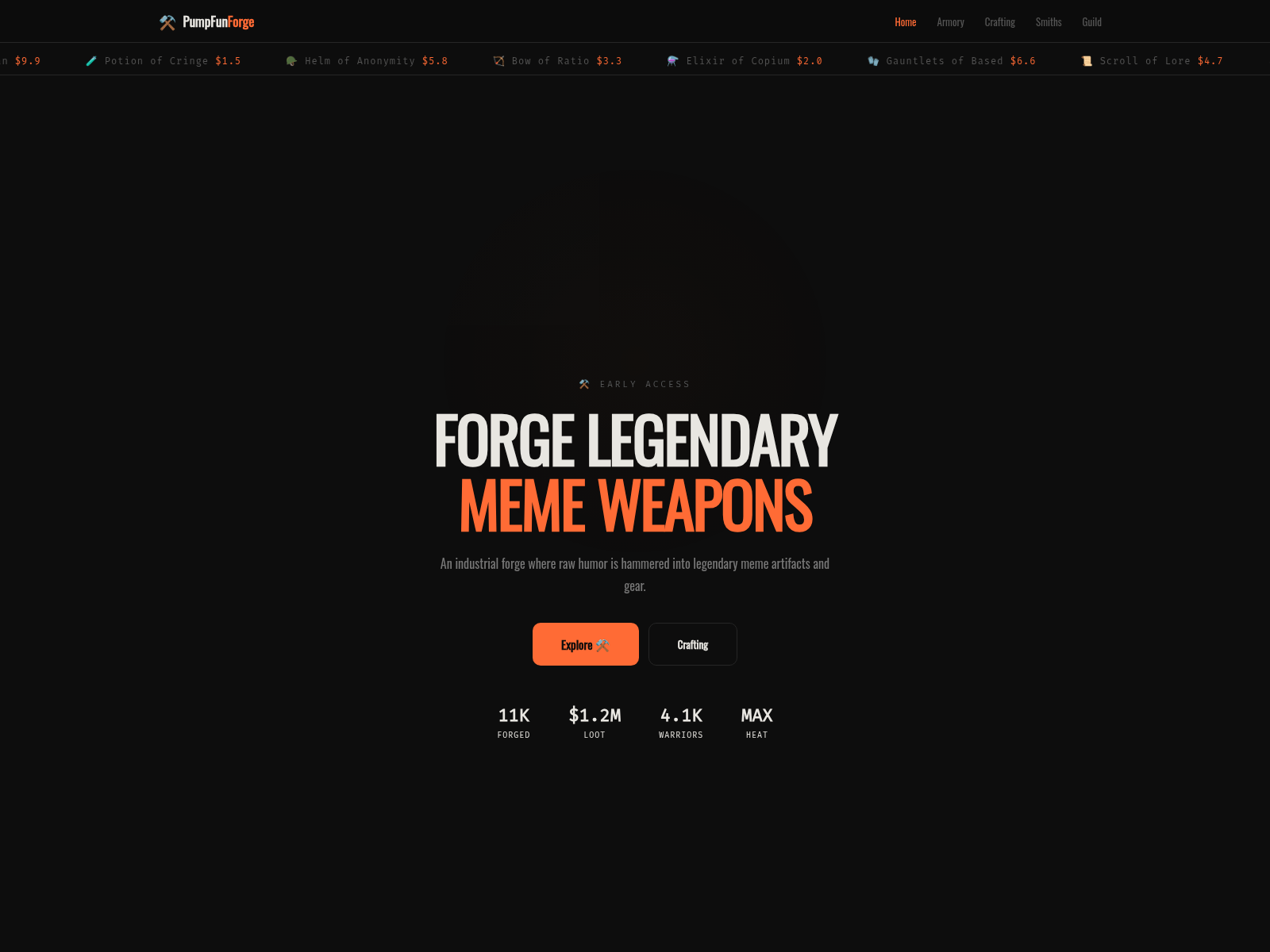 Screenshot of pumpfunforge.click