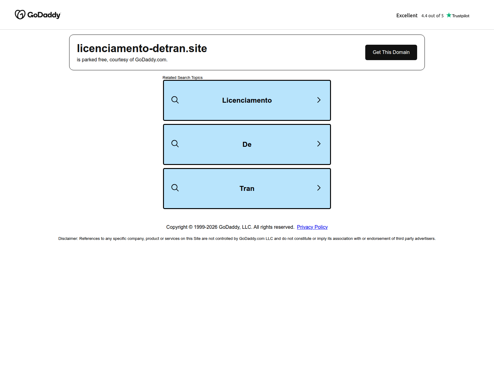 Знімок екрана licenciamento-detran.site