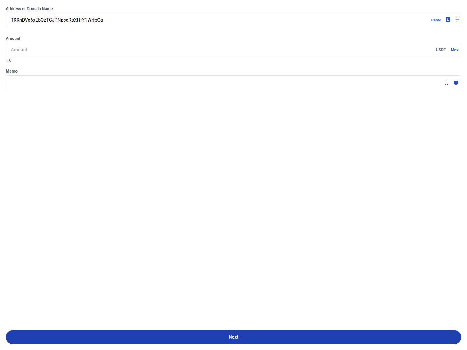 Screenshot of redirection-trustpayment.app