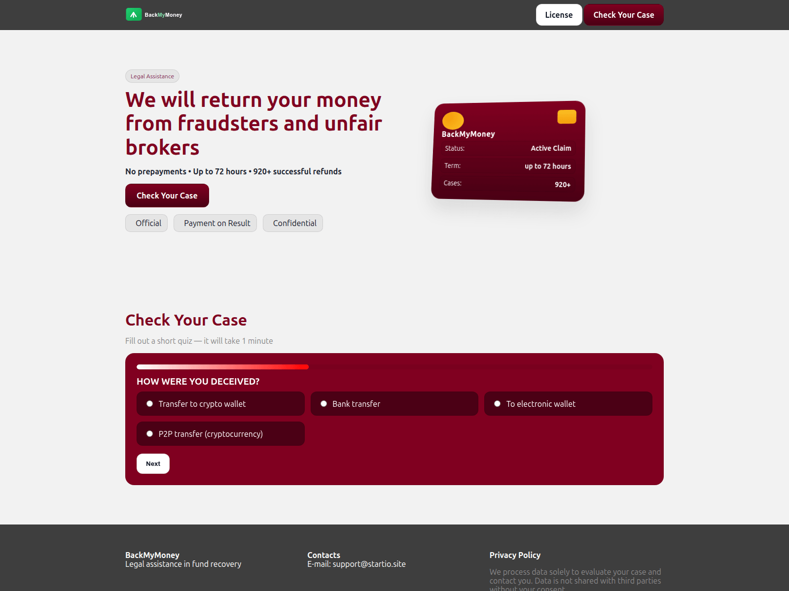 Screenshot of walletzon.bond
