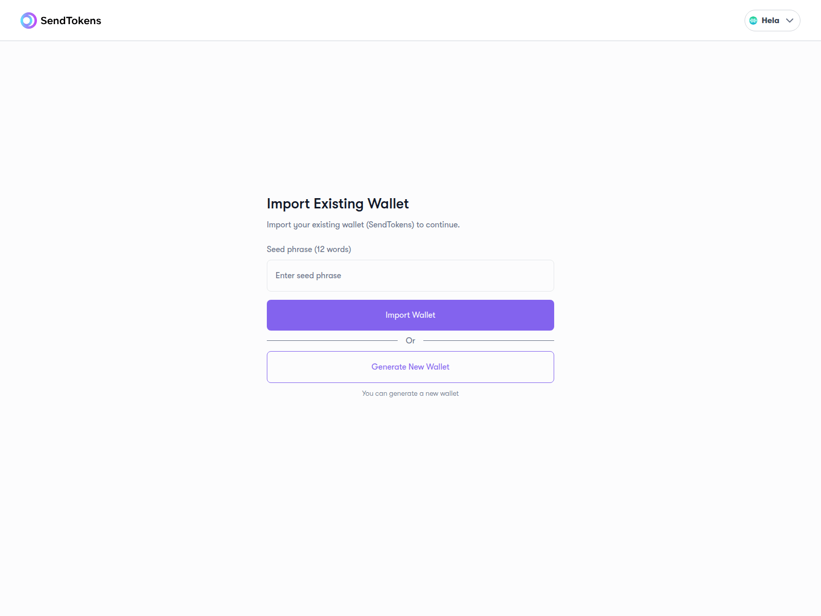 Screenshot of app.usesendtokens.xyz