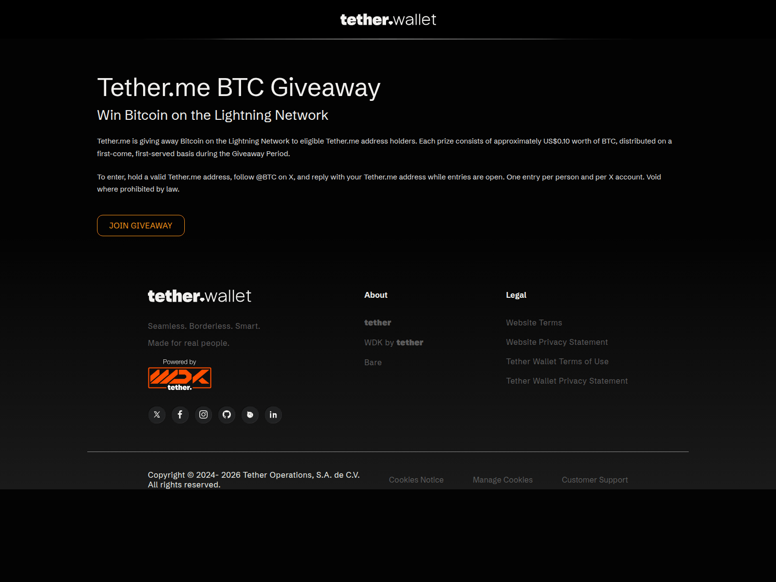 Screenshot of tetherwalet.com
