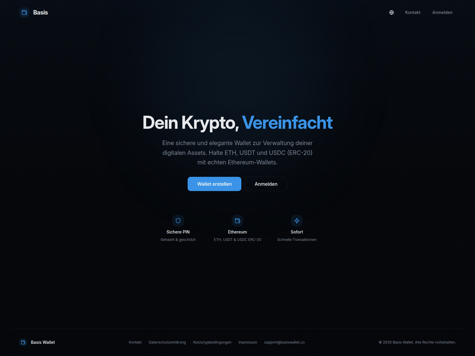 Screenshot of basiswallet.org