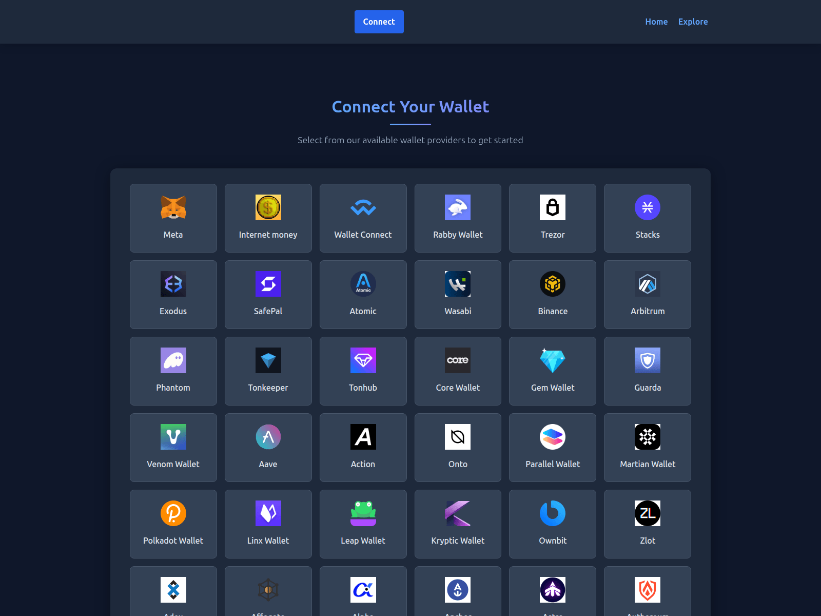 Screenshot of zxkwallet.com