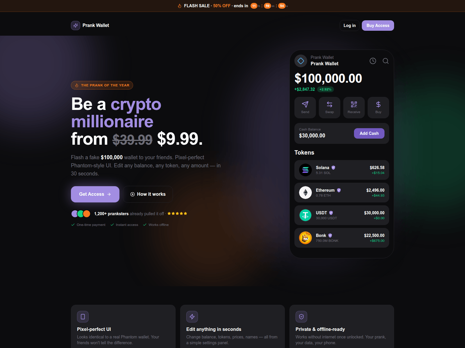 Screenshot of prankwallet.com