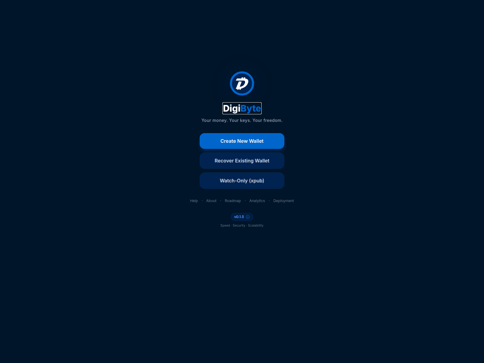 Screenshot of dgbwallet.app