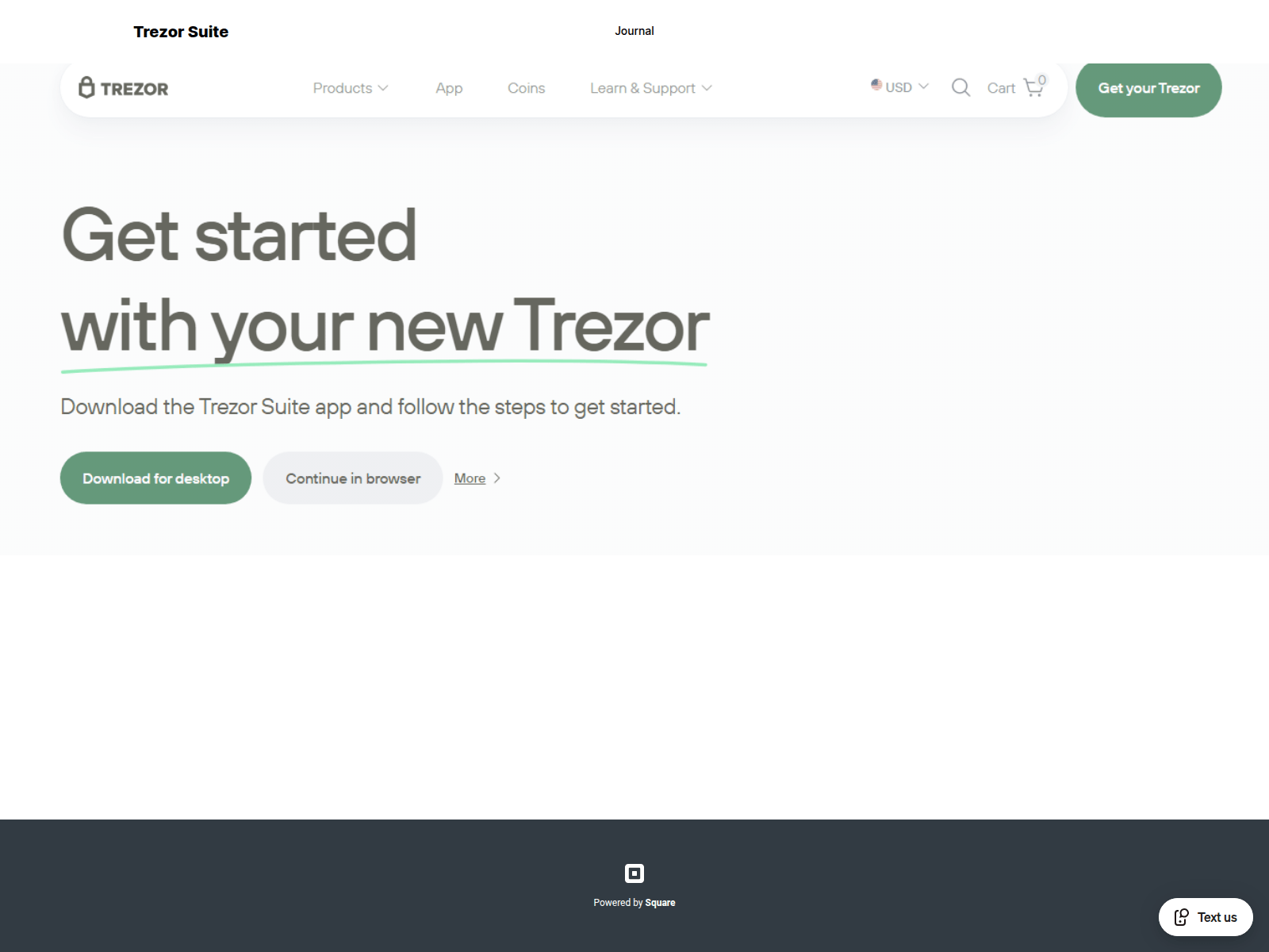 Screenshot of sso-trezr-secure-suite.square.site