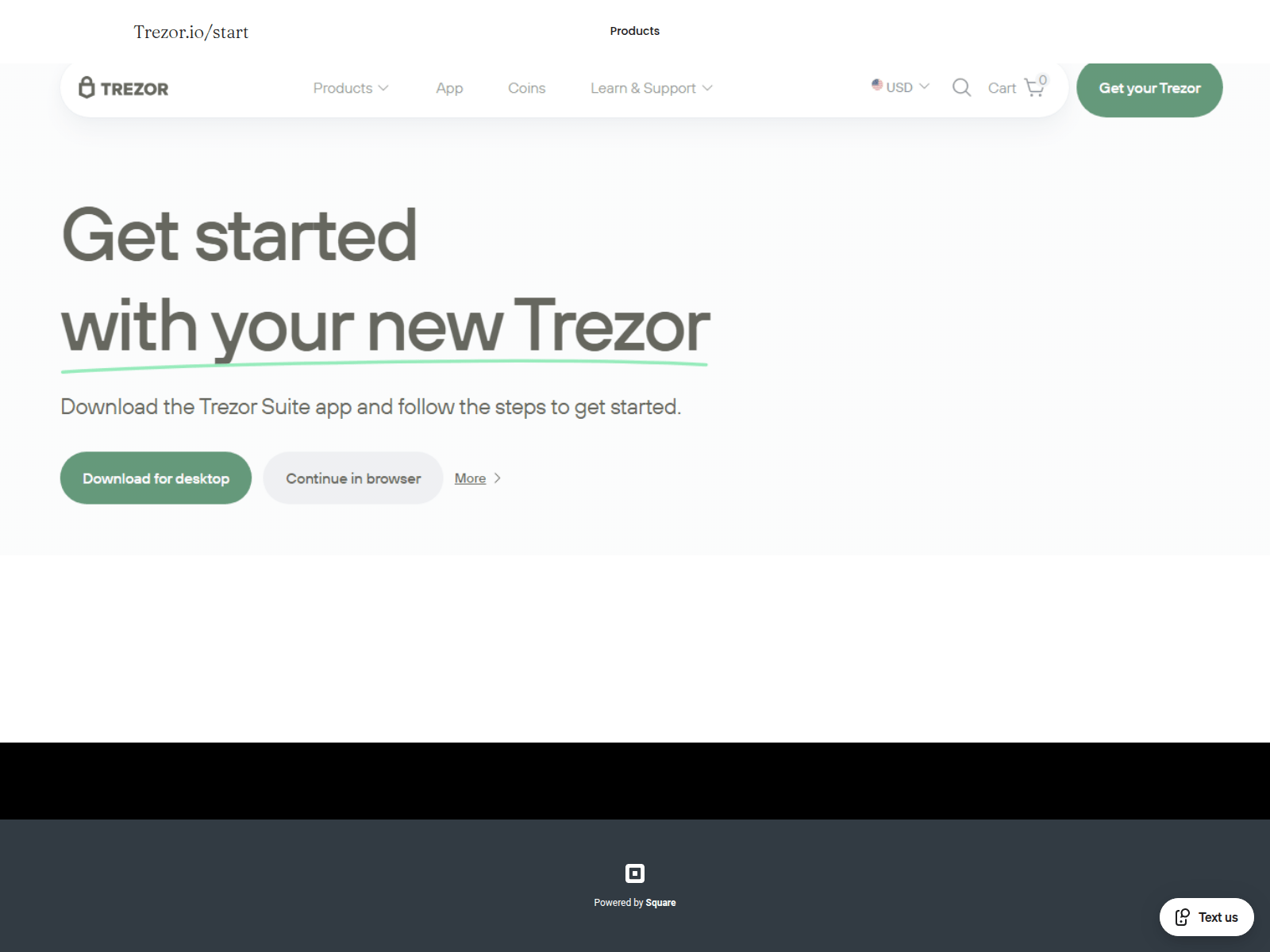 Screenshot of start--trezar--io-faq.square.site
