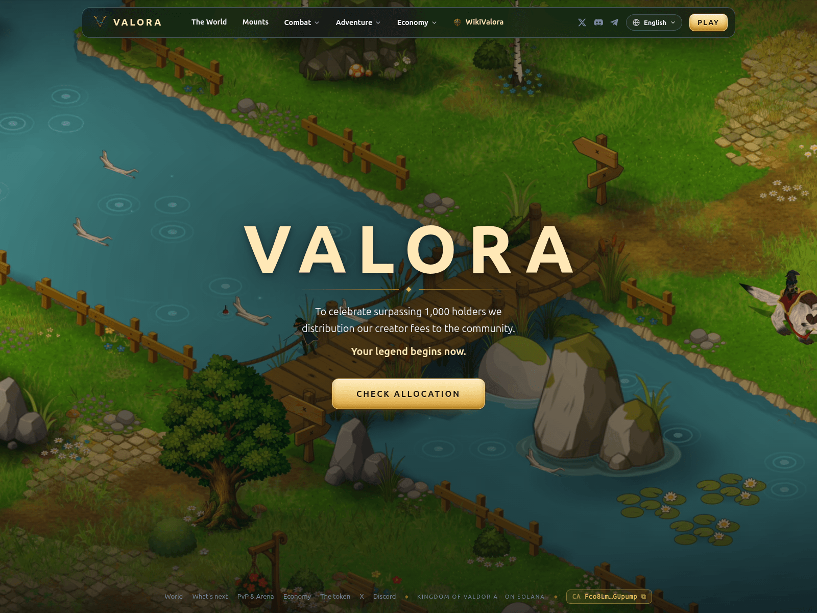 Screenshot von allocation-valora.net