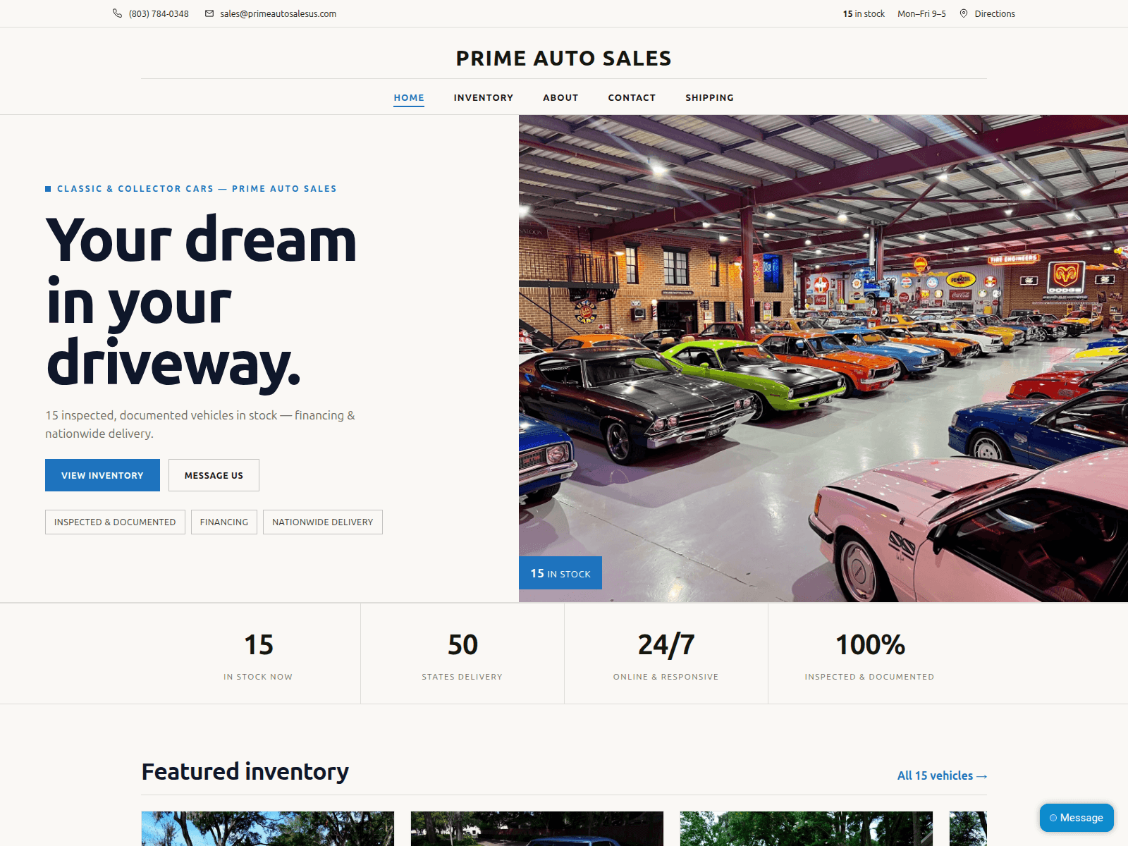 Screenshot of primeautosalesus.com