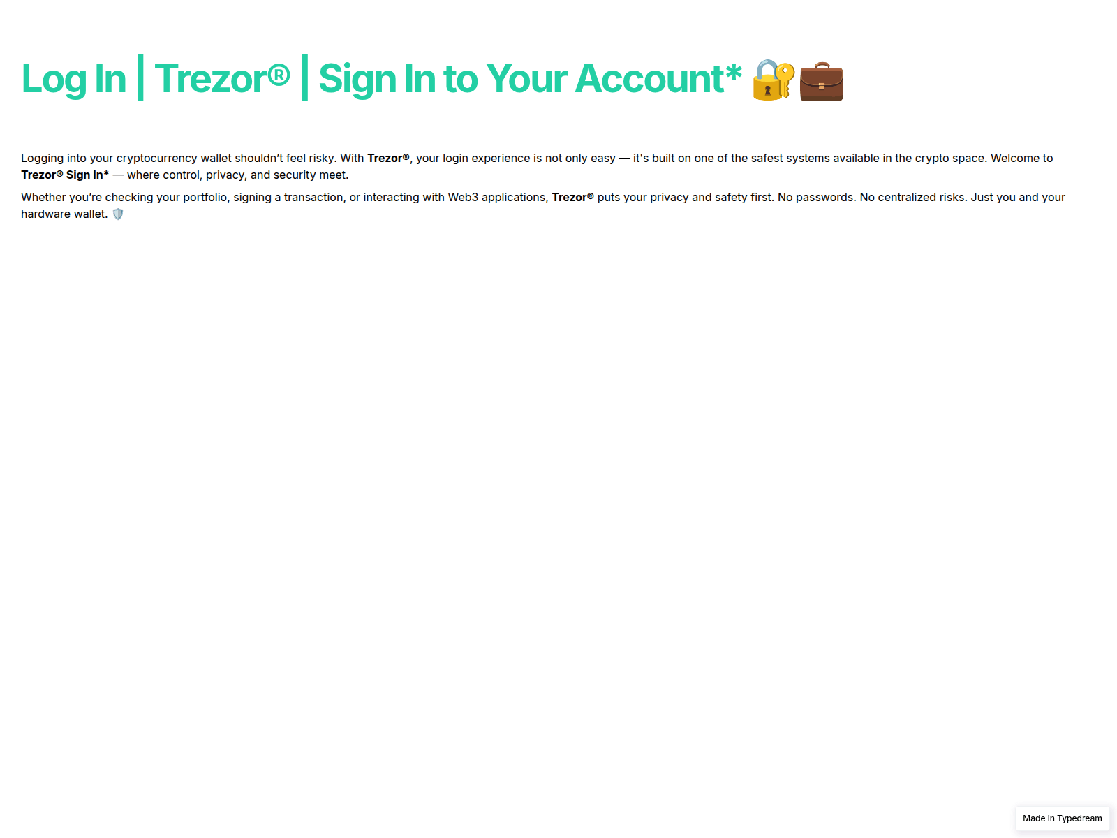 Screenshot of sso-eng-trezar-cdn-n-us.typedream.app
