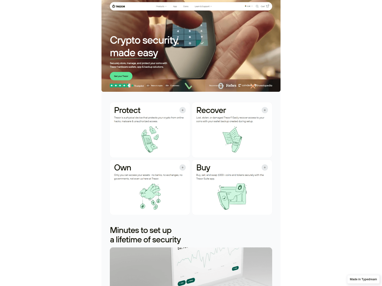 Screenshot of concet-trezoor-en-learn.typedream.app