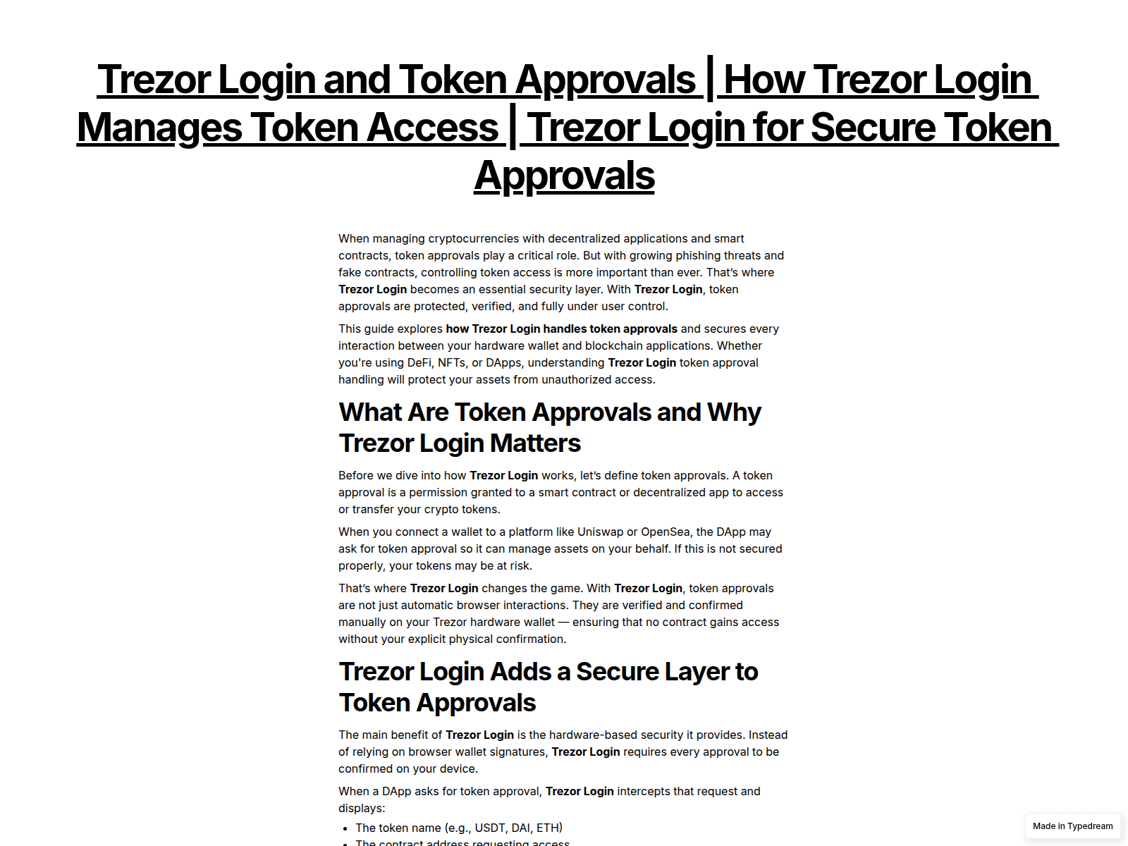 Screenshot of en-trezor-io-logen.typedream.app