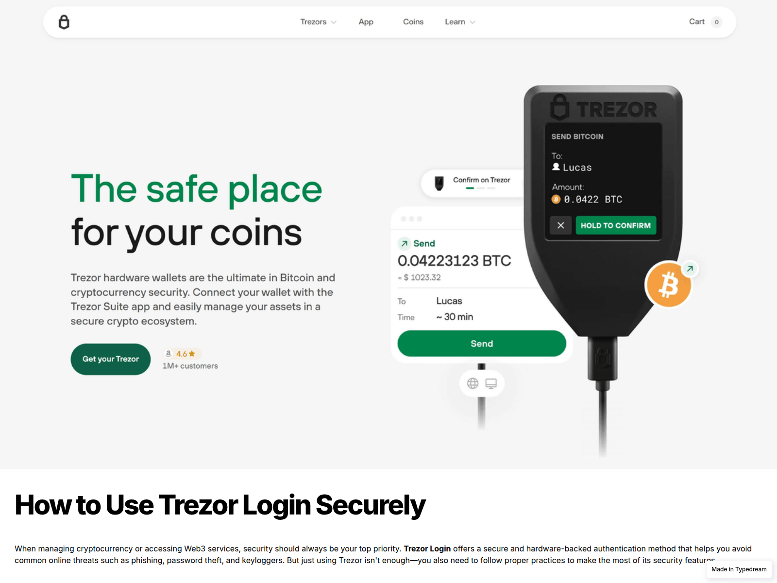 Screenshot of cloud-en-treezor-login.typedream.app