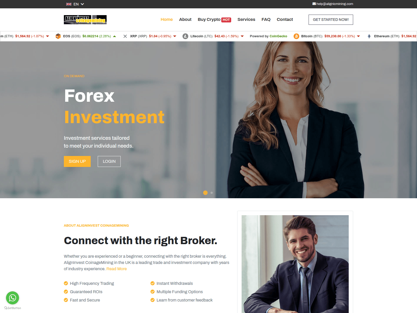 Screenshot of alignicmining.com