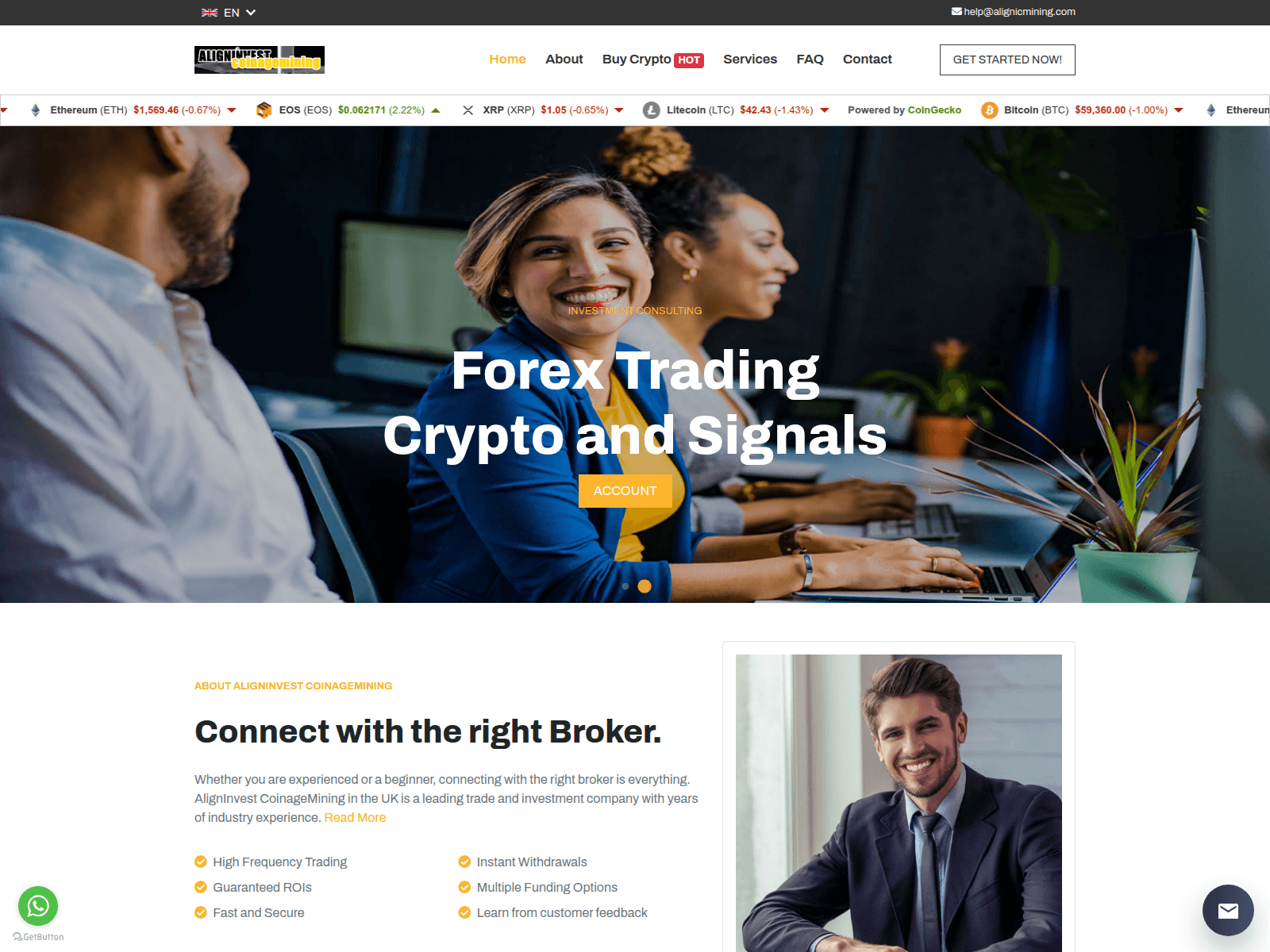 Screenshot of alignicmining.com.faststagecl.com