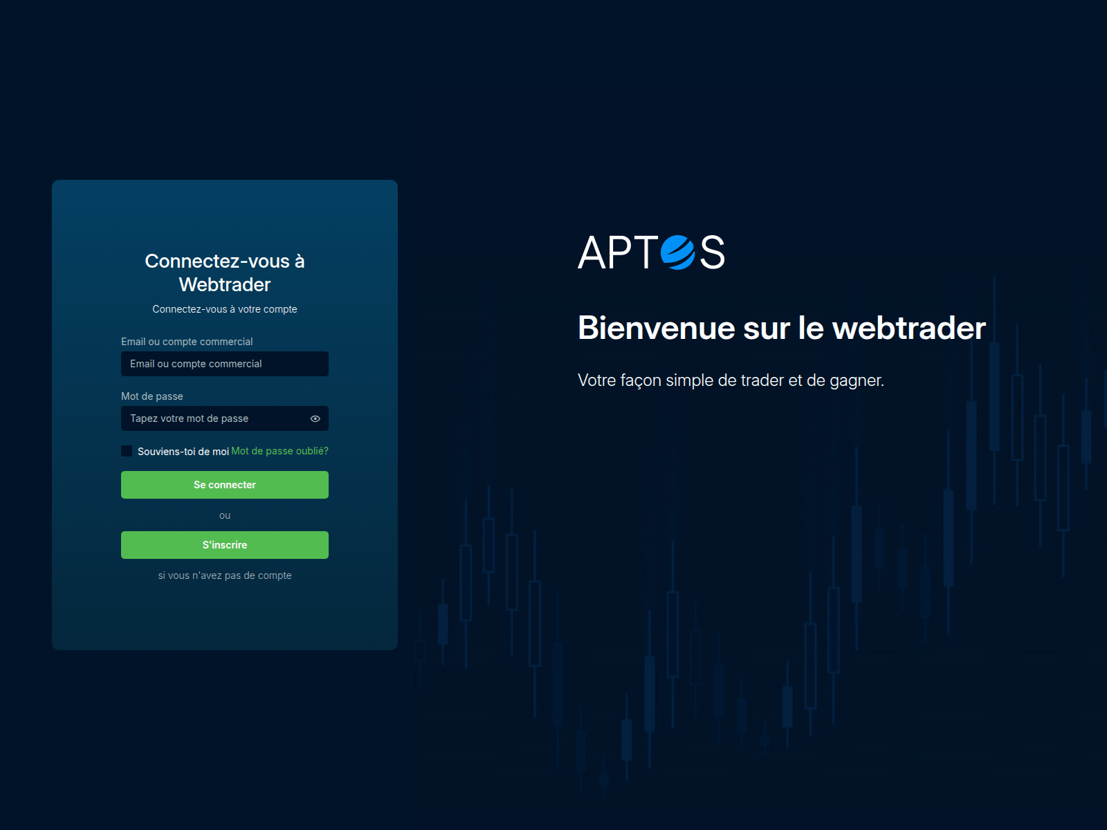 Screenshot of webtrader.aptos-ai.net