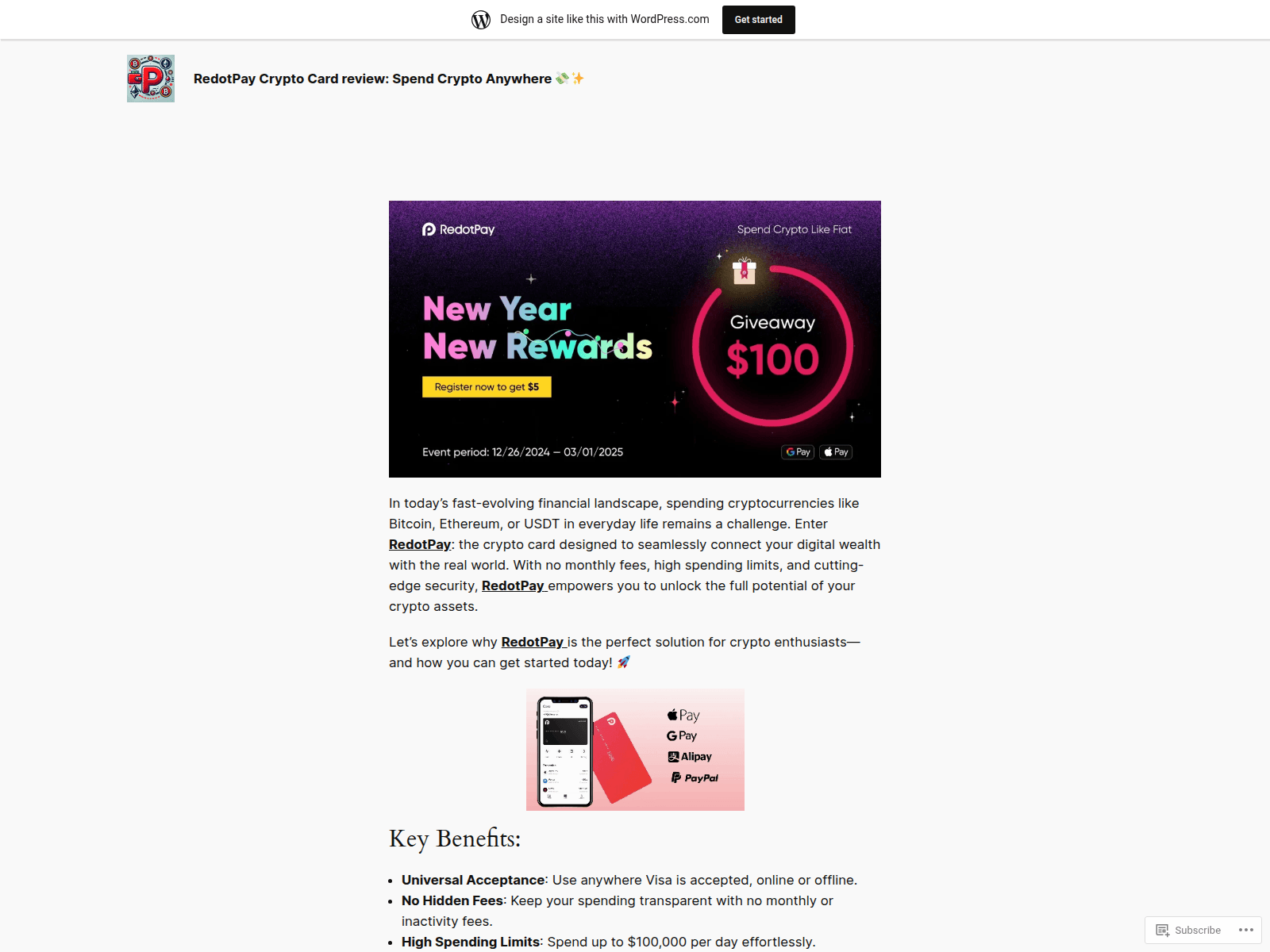 Screenshot of redotpaycard.wordpress.com
