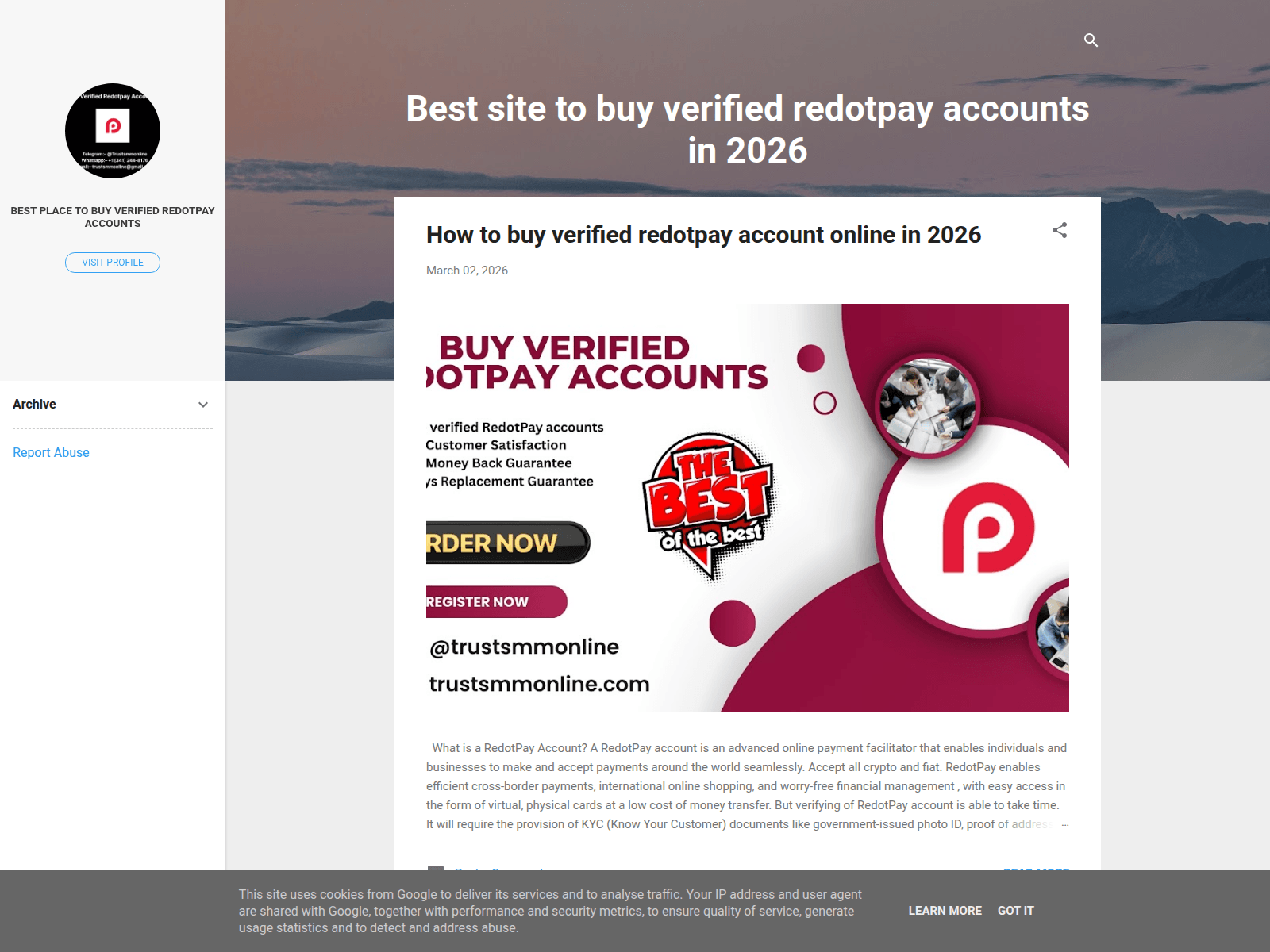 Screenshot of redotpayaccounts2026.blogspot.com