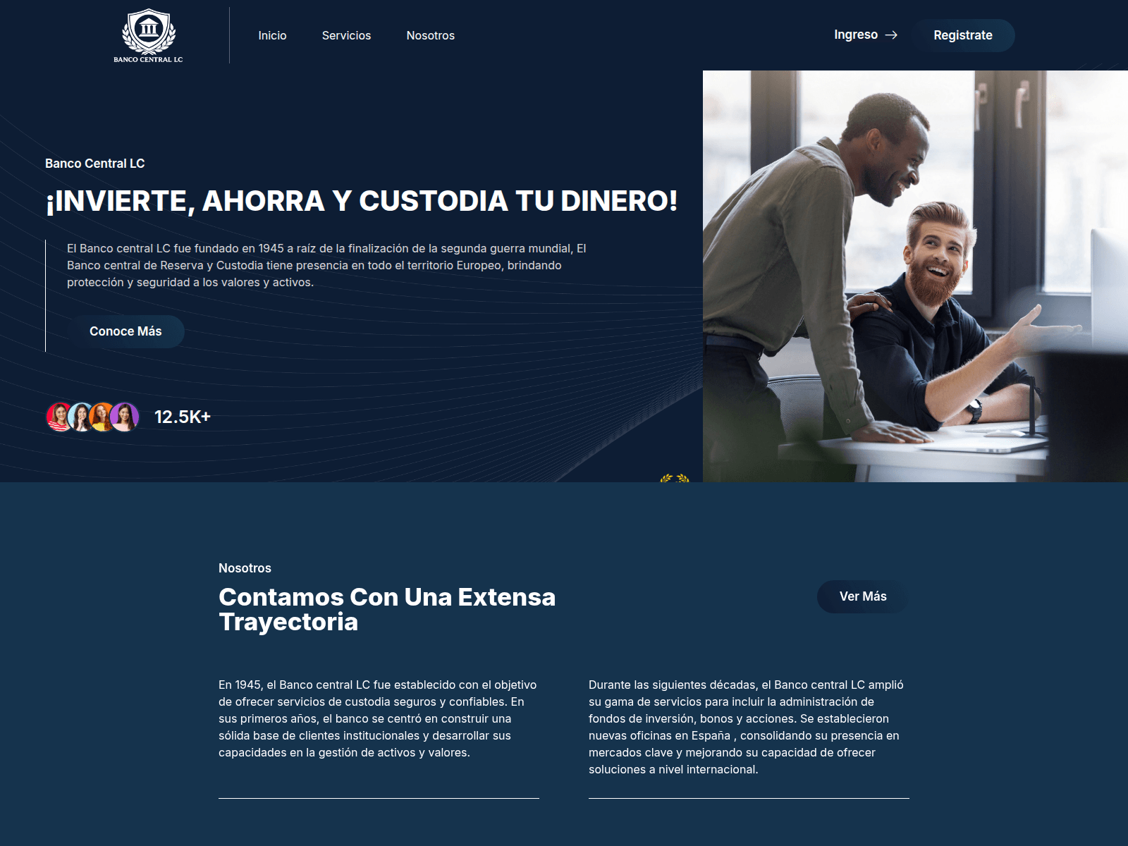 Screenshot of bancocentrallc.com