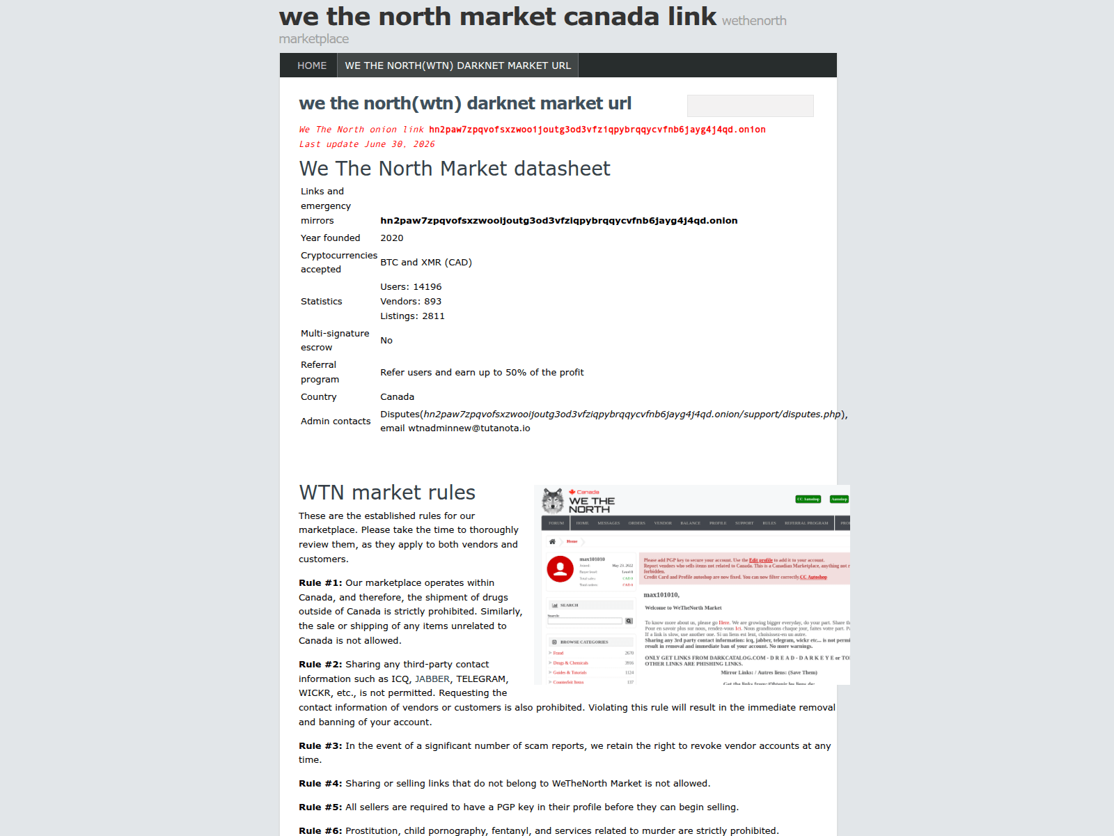Screenshot of wtncanada.com