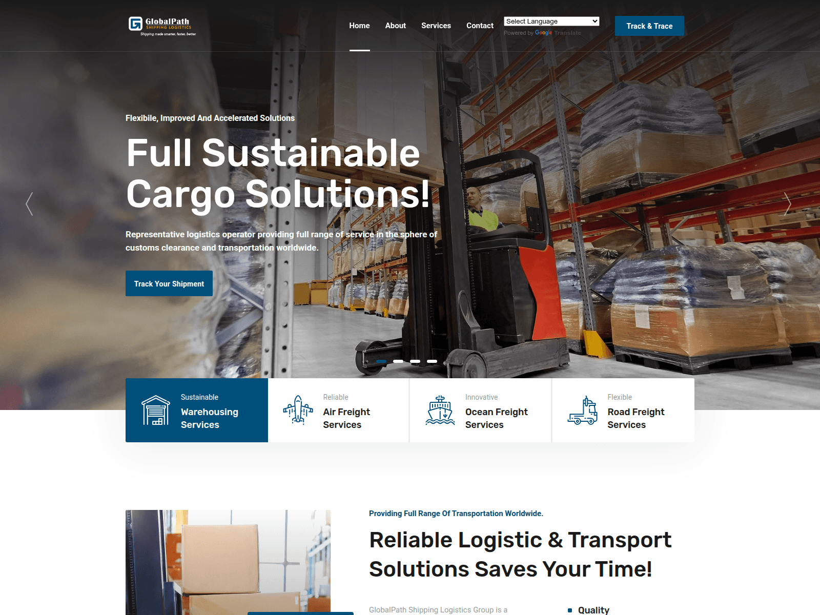 Screenshot of globalpathshippinglogistics.org