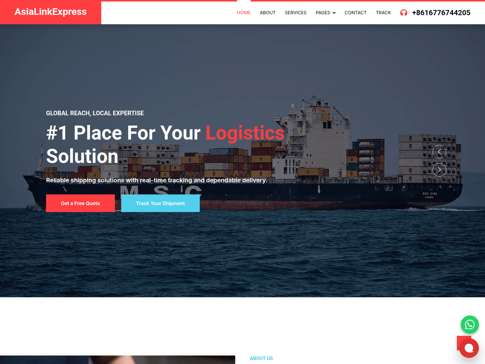 Screenshot of asialinkexpress.com