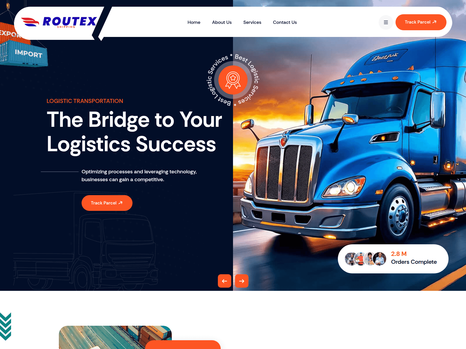Screenshot of routexshipping.com