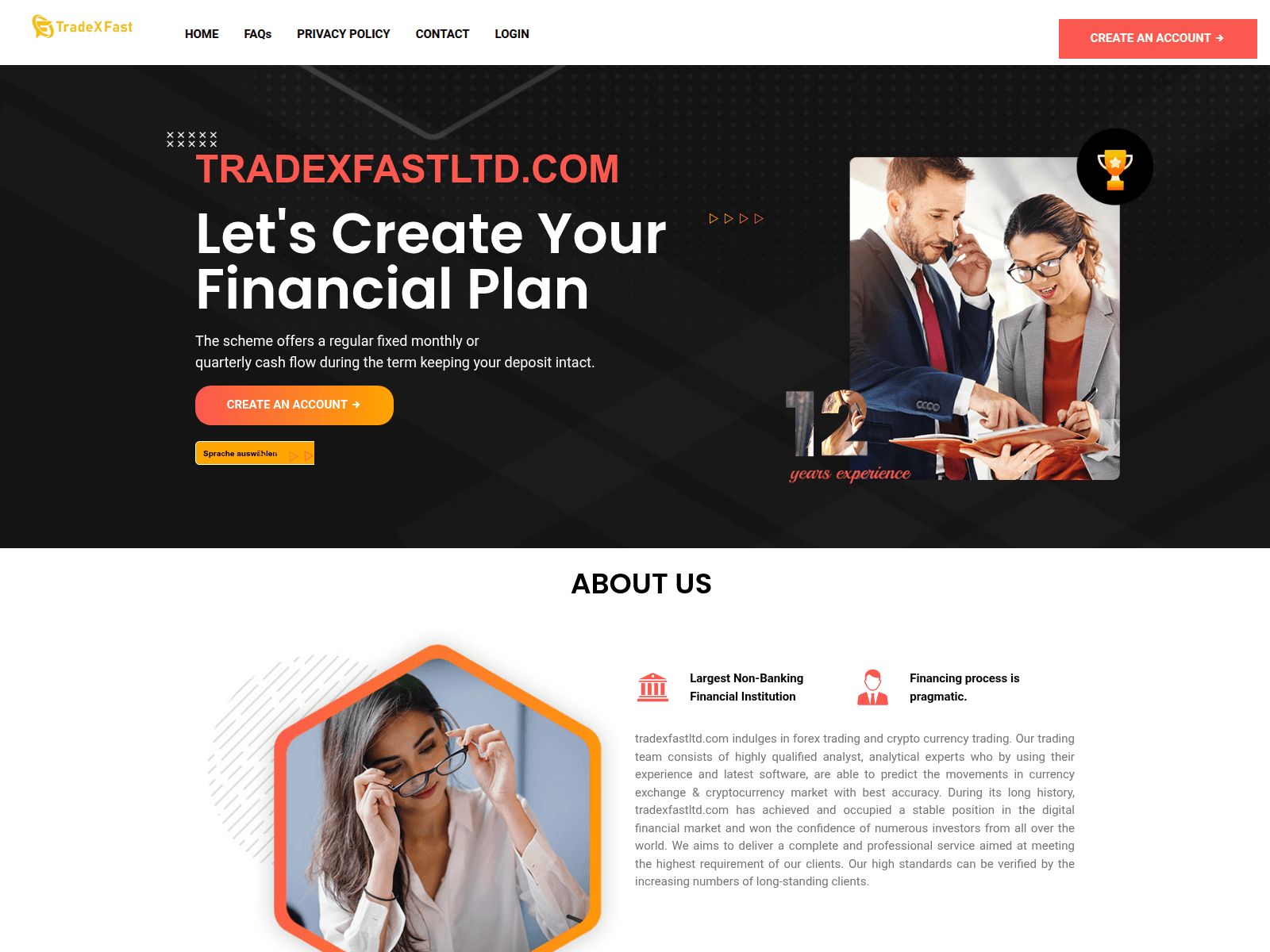 Screenshot of tradexfastltd.com