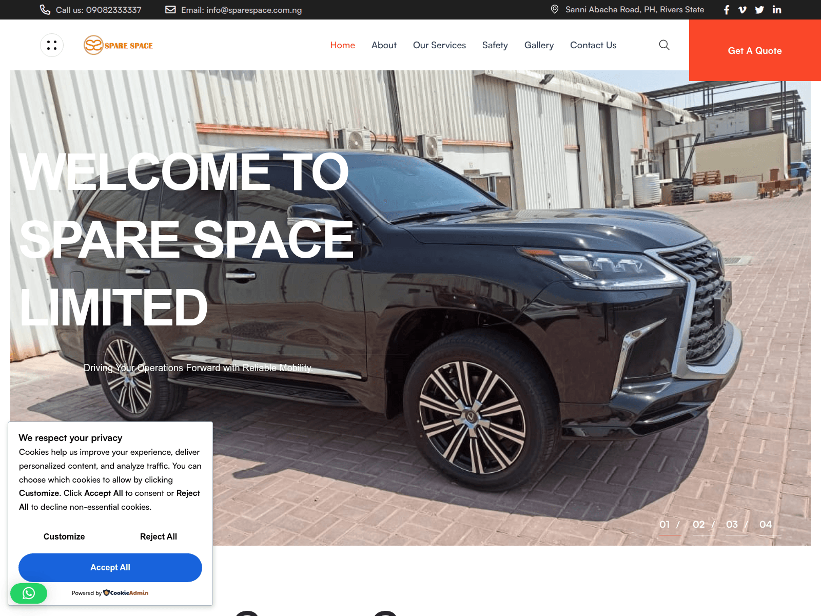 Screenshot of sparespace.com.ng