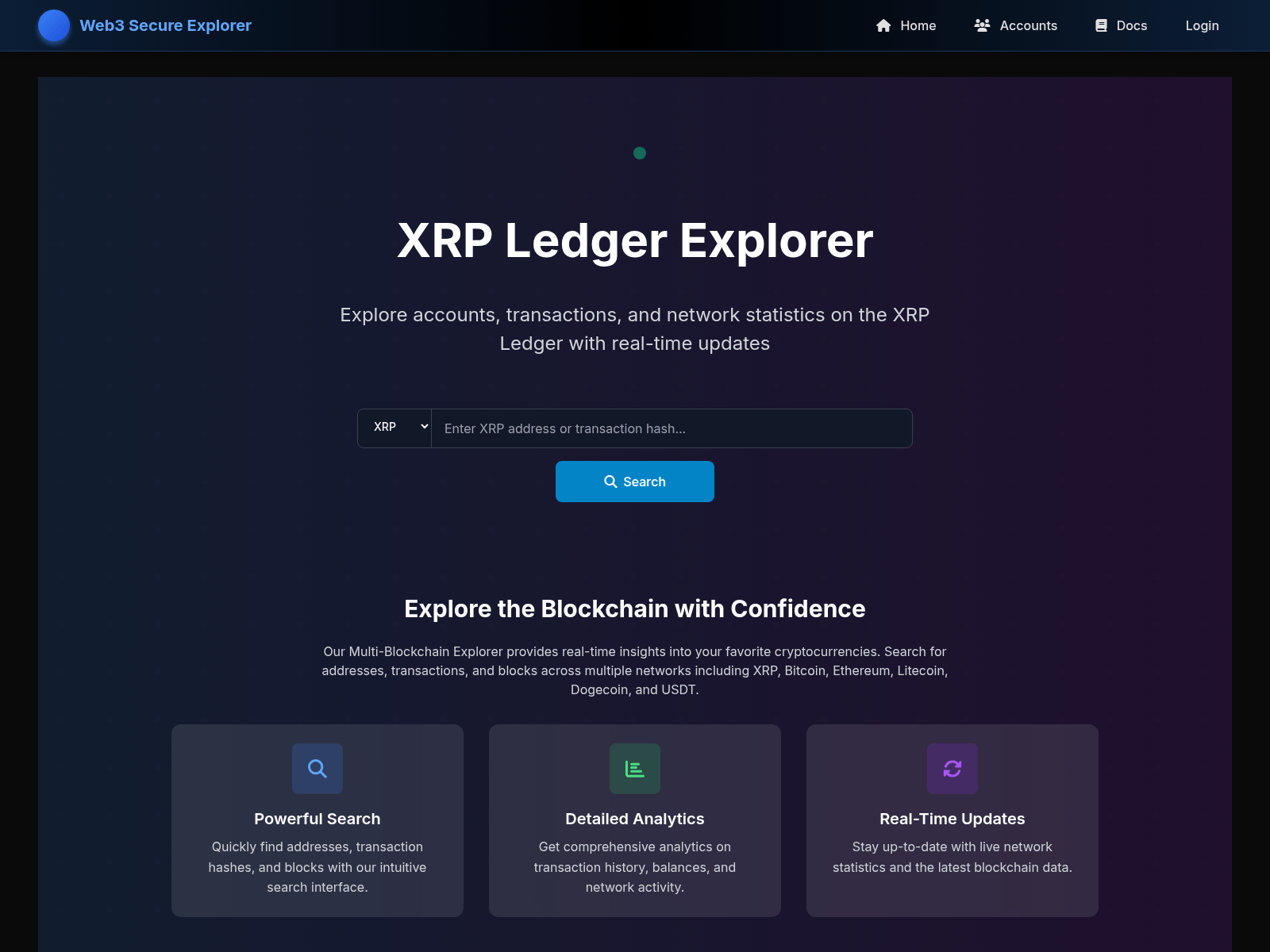 Screenshot of web3secureexplorer.com